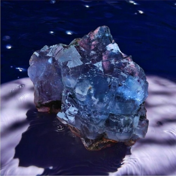 Handmade Other - Natural Dark Blue “Tanzanite” Fluorite Crystal Matrix Stunning Blue Crystal Rock